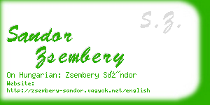 sandor zsembery business card